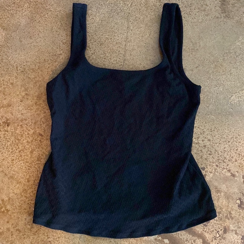 REBECCA Taylor black fitted scoop neck cami shape wear‎ tank top